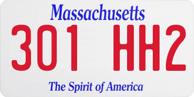 MA license plate 301HH2