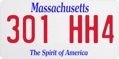 MA license plate 301HH4