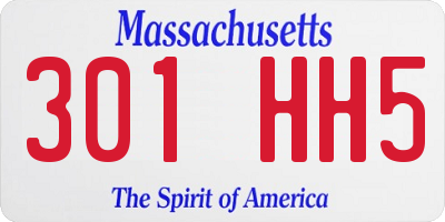 MA license plate 301HH5