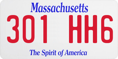 MA license plate 301HH6