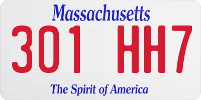 MA license plate 301HH7