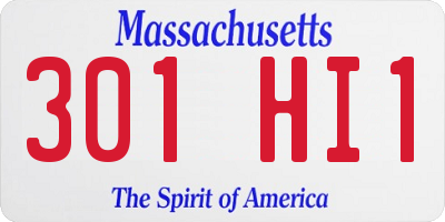 MA license plate 301HI1