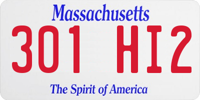 MA license plate 301HI2