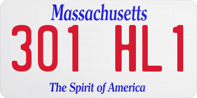 MA license plate 301HL1