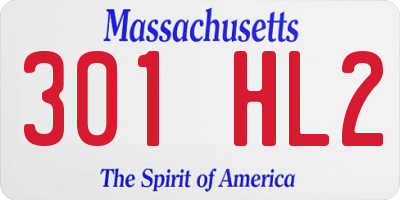 MA license plate 301HL2