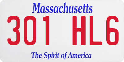 MA license plate 301HL6
