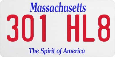 MA license plate 301HL8