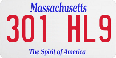 MA license plate 301HL9