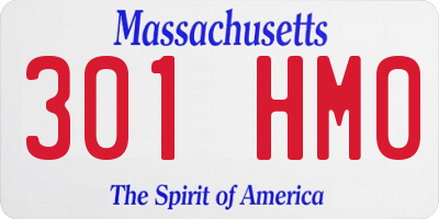 MA license plate 301HM0