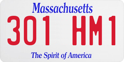 MA license plate 301HM1