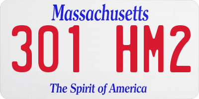 MA license plate 301HM2