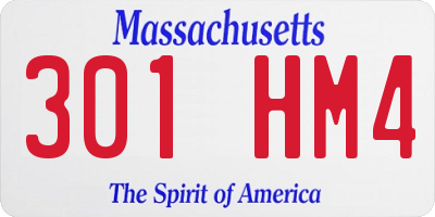 MA license plate 301HM4