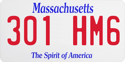 MA license plate 301HM6