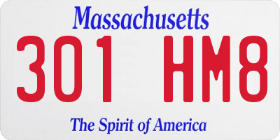 MA license plate 301HM8