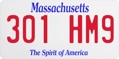 MA license plate 301HM9