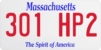 MA license plate 301HP2