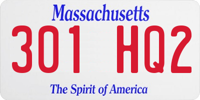 MA license plate 301HQ2