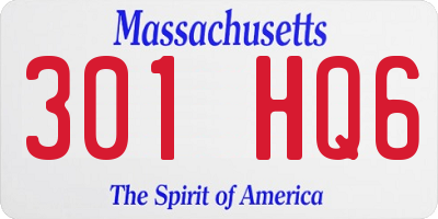MA license plate 301HQ6