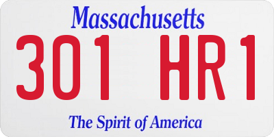 MA license plate 301HR1