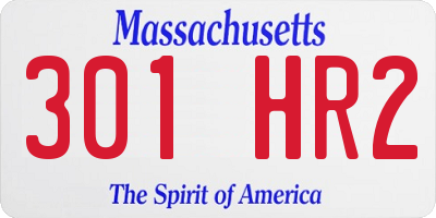 MA license plate 301HR2