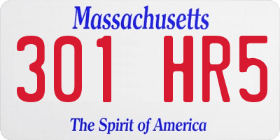 MA license plate 301HR5