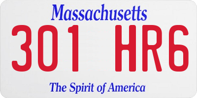 MA license plate 301HR6