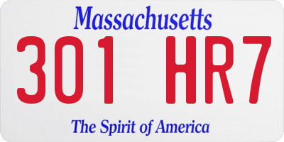 MA license plate 301HR7