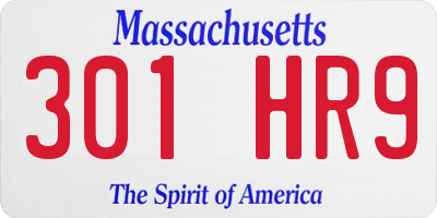MA license plate 301HR9