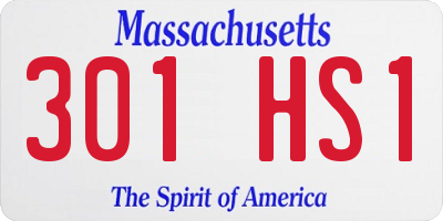 MA license plate 301HS1