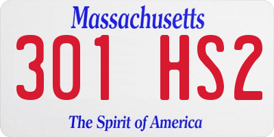 MA license plate 301HS2