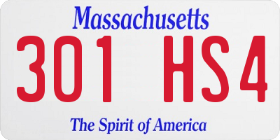MA license plate 301HS4