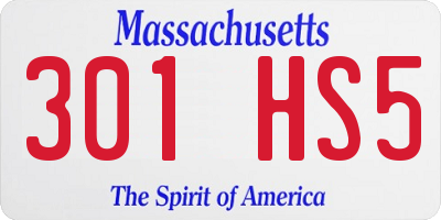MA license plate 301HS5