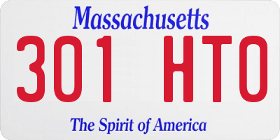 MA license plate 301HT0