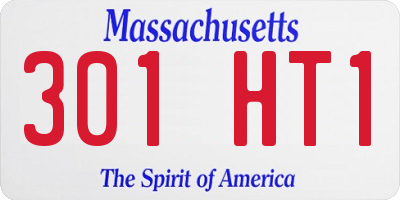 MA license plate 301HT1