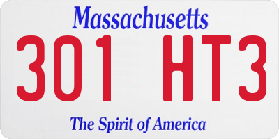 MA license plate 301HT3