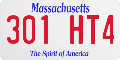 MA license plate 301HT4