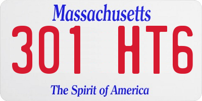 MA license plate 301HT6