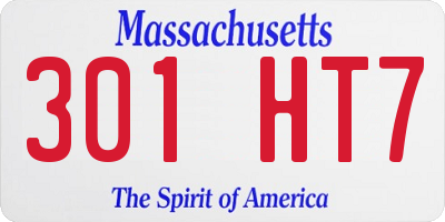 MA license plate 301HT7