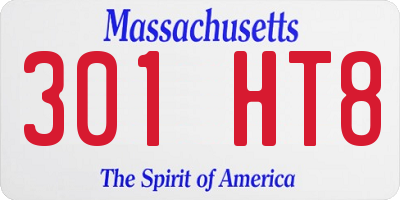MA license plate 301HT8