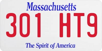 MA license plate 301HT9