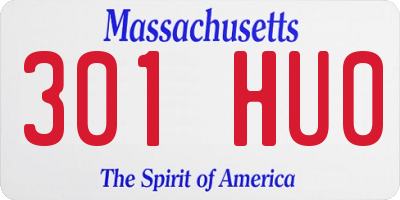 MA license plate 301HU0