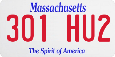 MA license plate 301HU2