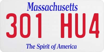 MA license plate 301HU4