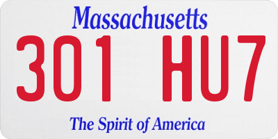 MA license plate 301HU7