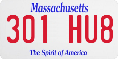 MA license plate 301HU8