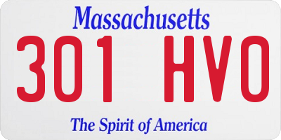 MA license plate 301HV0