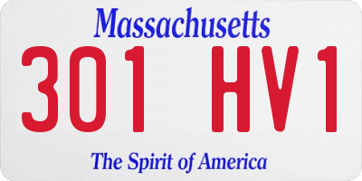 MA license plate 301HV1