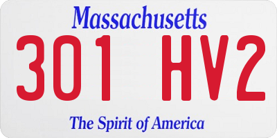 MA license plate 301HV2