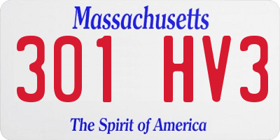 MA license plate 301HV3