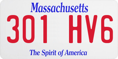 MA license plate 301HV6